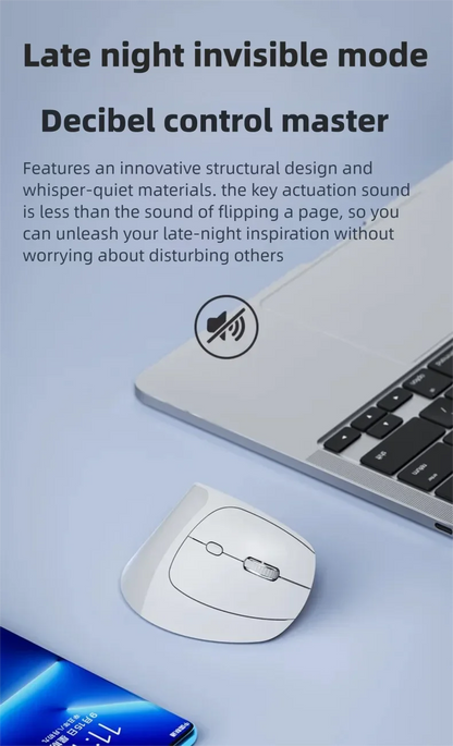 Inphic X9 PRO függőleges vezeték nélküli egér Type-C gyorstöltéssel, ergonomikus, halk irodai egér laptophoz, PC-hez, számítógéphez és gaminghez