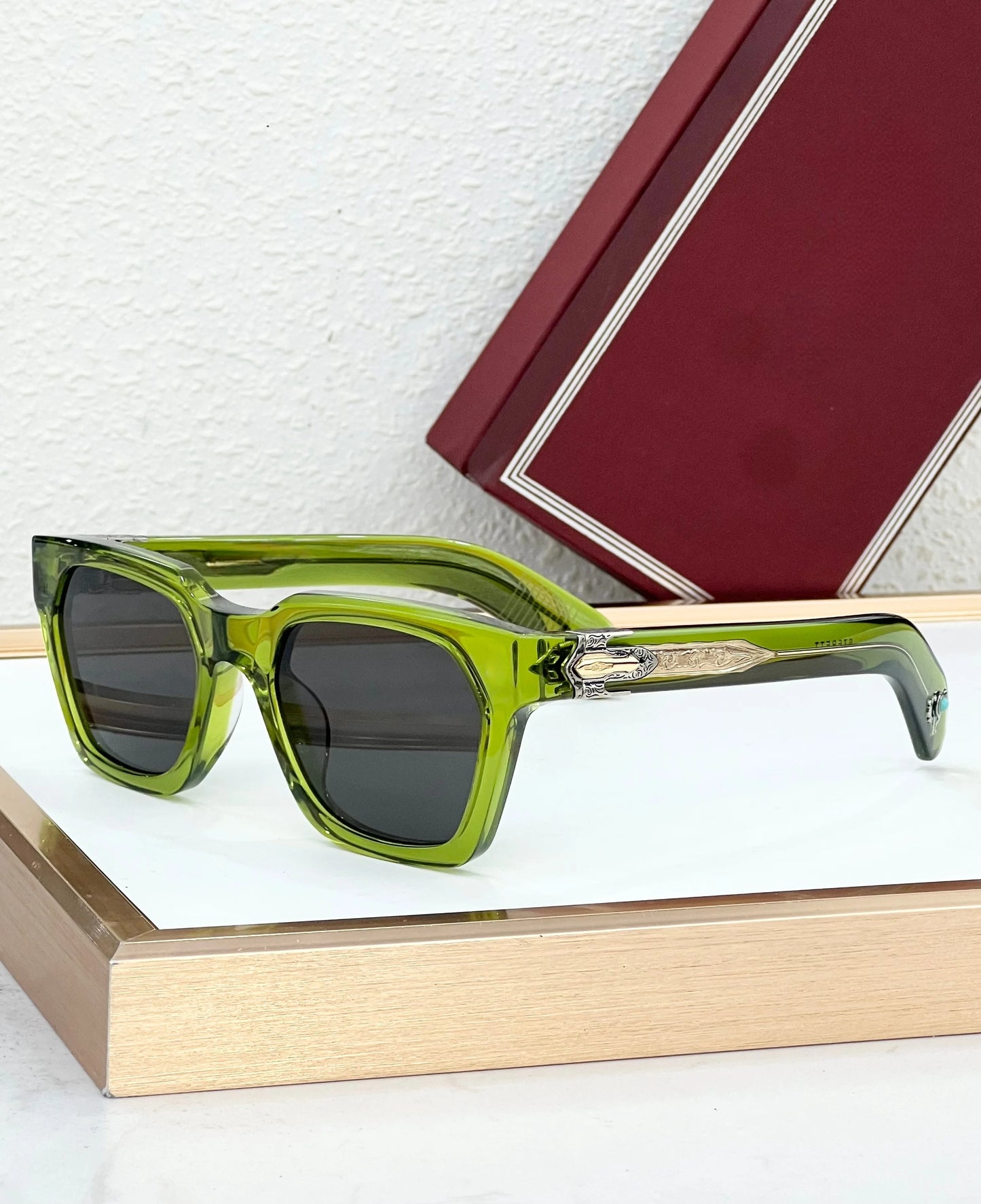 Sterett Luxury Sunglasses Acetate Frame Handmade Limited Edition Paddle Temples Premium Quality