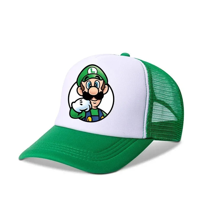 Mario Casual Baseball Sun Caps Action Universal Polyester Hat Children Truck Driver Items Adult Adjustable Anime Peripherals