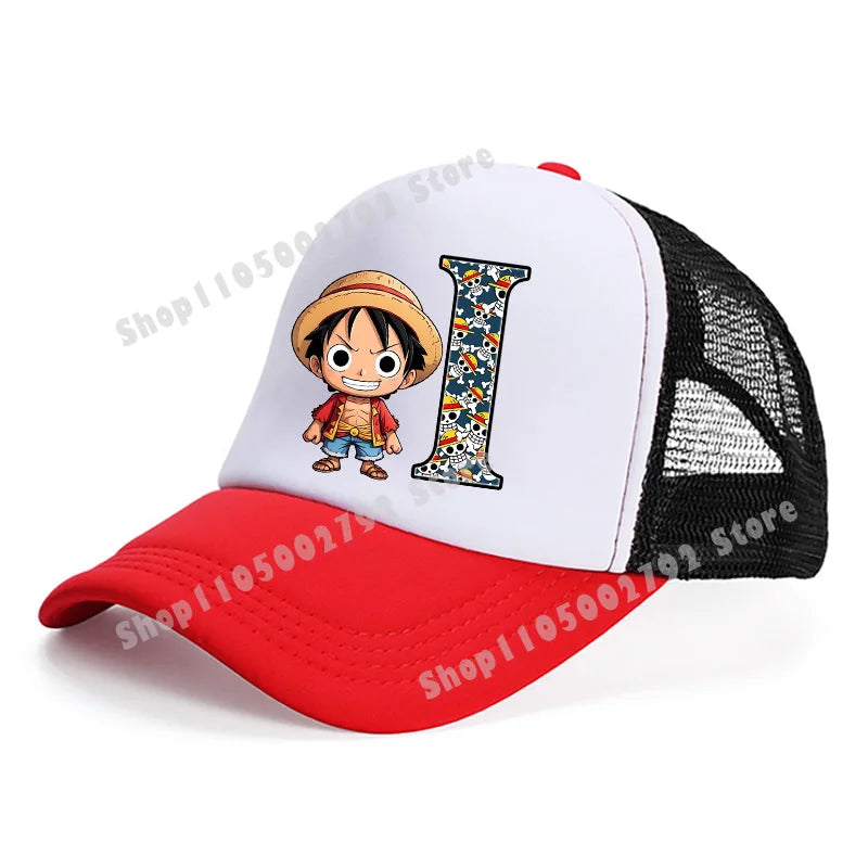 One Pieces Baseball Cap Cute Cartoon Anime Luffy Letters Casual Hats Men Adult Adjustable Sun Caps Boy Headgear Kids Hat Gift