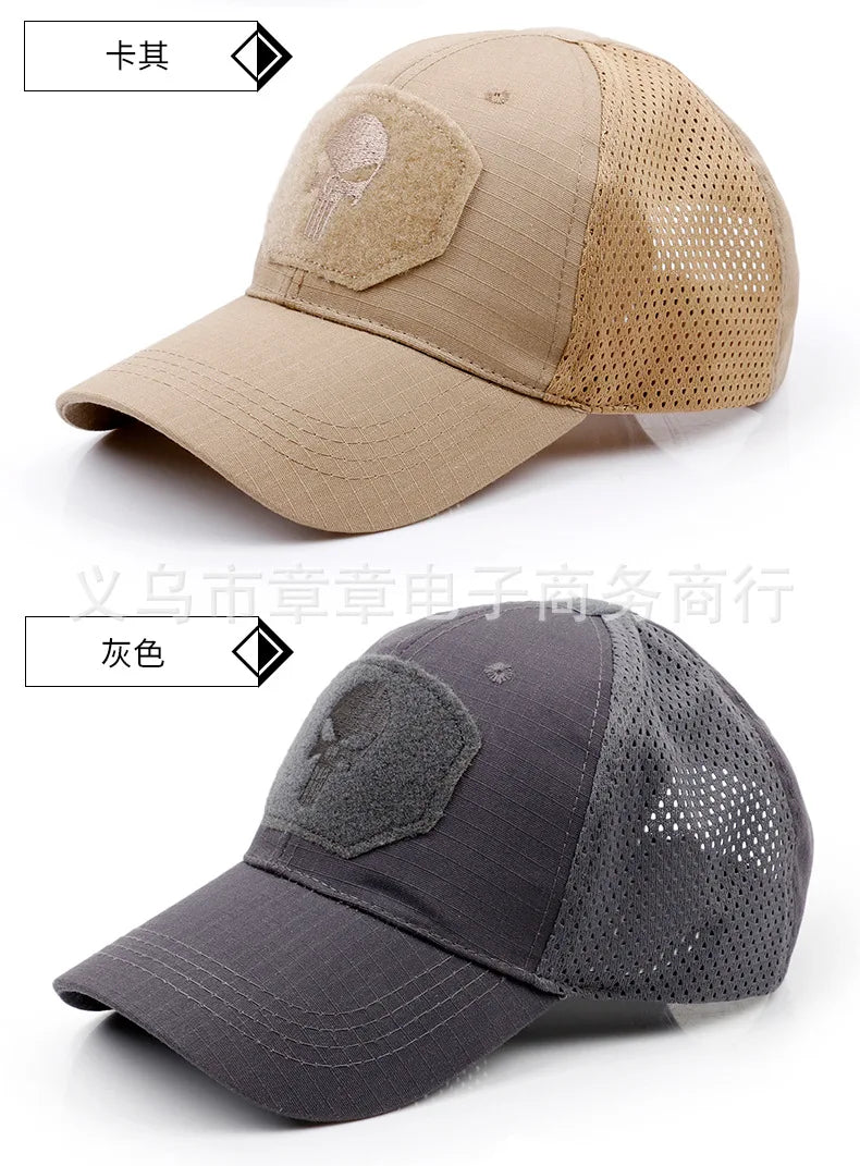 New Camo Baseball Cap for Men, Tactical Military Style with Velcro Patch, Outdoor Hiking Sun Hat & Peak Cap