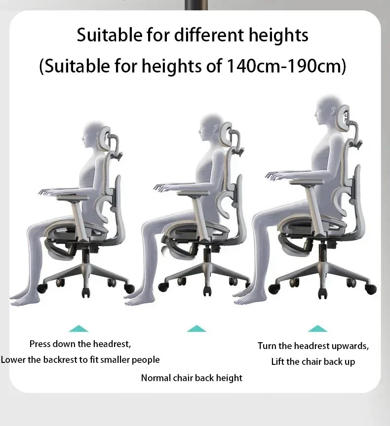 Electronic Gaming Computer Chair Adjustable Ergonomic Office Chair with Lumbar Support, Reclining Mesh Gaming Computer Chair, Swivel Executive Desk Chair with Headrest & Wheels