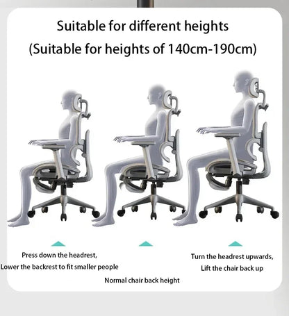 Electronic Gaming Computer Chair Adjustable Ergonomic Office Chair with Lumbar Support, Reclining Mesh Gaming Computer Chair, Swivel Executive Desk Chair with Headrest & Wheels