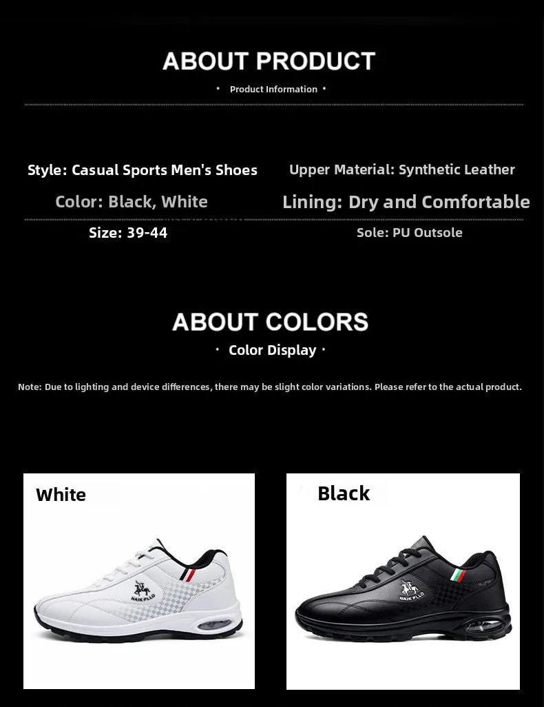 2026 New Men's Running Shoes Sporty Casual Travel Trendy Air-Cushioned White Sneakers Lightweight Shock-Absorbing Youth Footwear