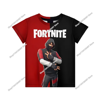 Tricou casual pentru copii Summer Fashion Fortnite Mascot, imprimeu 3D, unisex, pentru băieți și fete, îmbrăcăminte pentru copii, top T-shirt