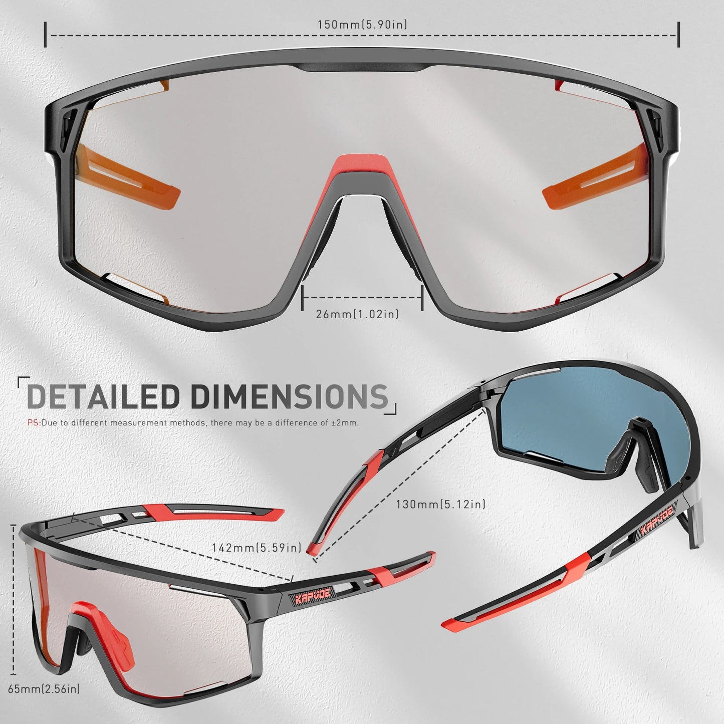 KAPVOE Men Women Road Bike UV400 Goggles Mountain Sports Eyewear Outdoor Photochromic Cycling Sunglasses Bicycle Cycling Glasses