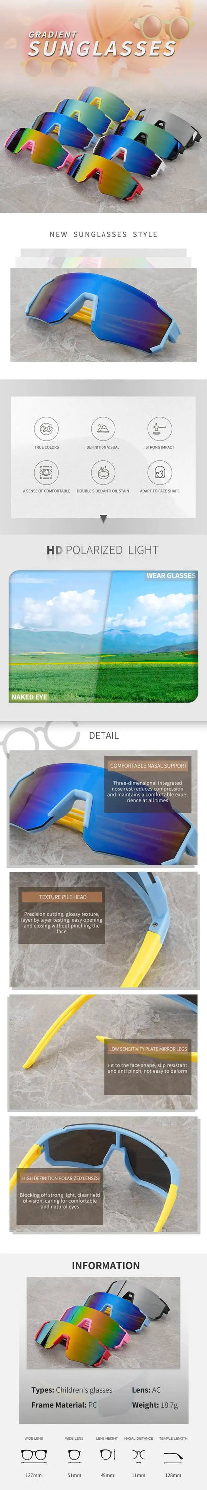 2026 Fashion travel, sports, children's sunglasses, sun protection, UV protection, eye protection, sunglasses, trendy glasses