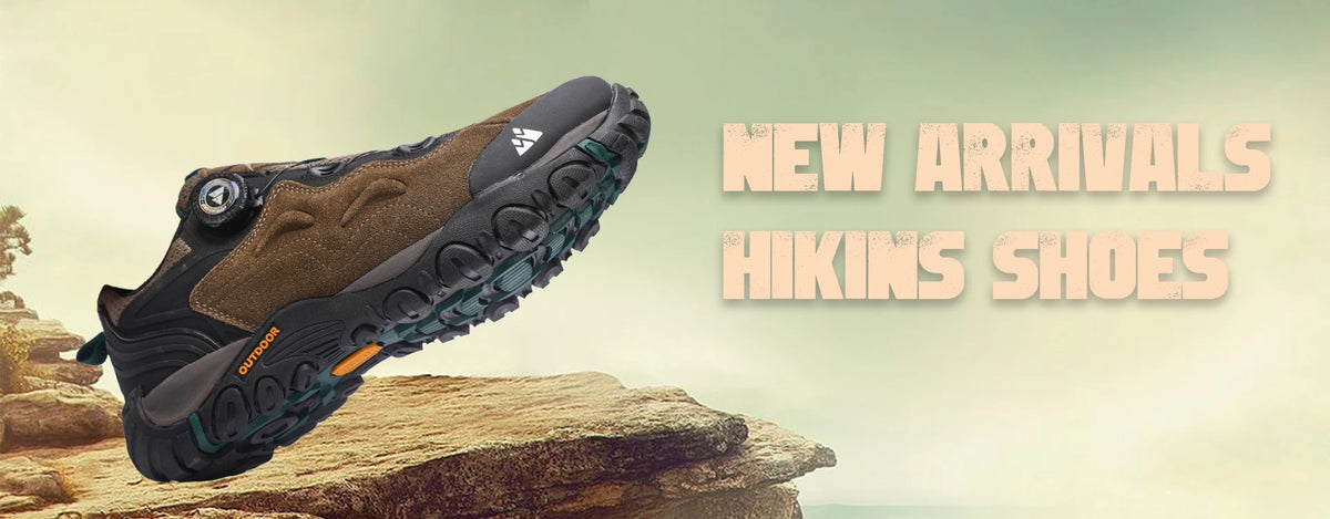 HIKEUP-Leather Shoes for Men, Outdoor Hiking Shoes, Tourist Trekking Sneakers, Mountain Climbing Trail Jogging Shoes, Turnbuckle
