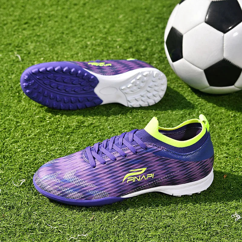 Uudet miesten korkealaatuiset jalkapallokengät, nappulakengät otteluihin, sisäkäyttöön, suosittuihin ulkopeleihin, nurmelle, korkeavartiset futsal-luistamattomat sneakerit