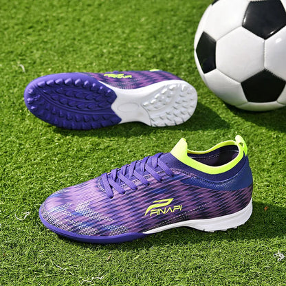 Uudet miesten korkealaatuiset jalkapallokengät, nappulakengät otteluihin, sisäkäyttöön, suosittuihin ulkopeleihin, nurmelle, korkeavartiset futsal-luistamattomat sneakerit