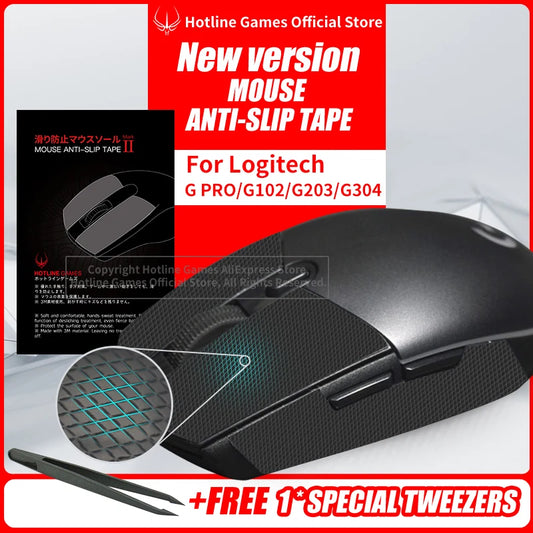 Hotline Games protizdrsni trak za miško Logitech G305 G203 G102 G304 – blazinice, odporne na znoj, protizdrsne nalepke za stranski del miške