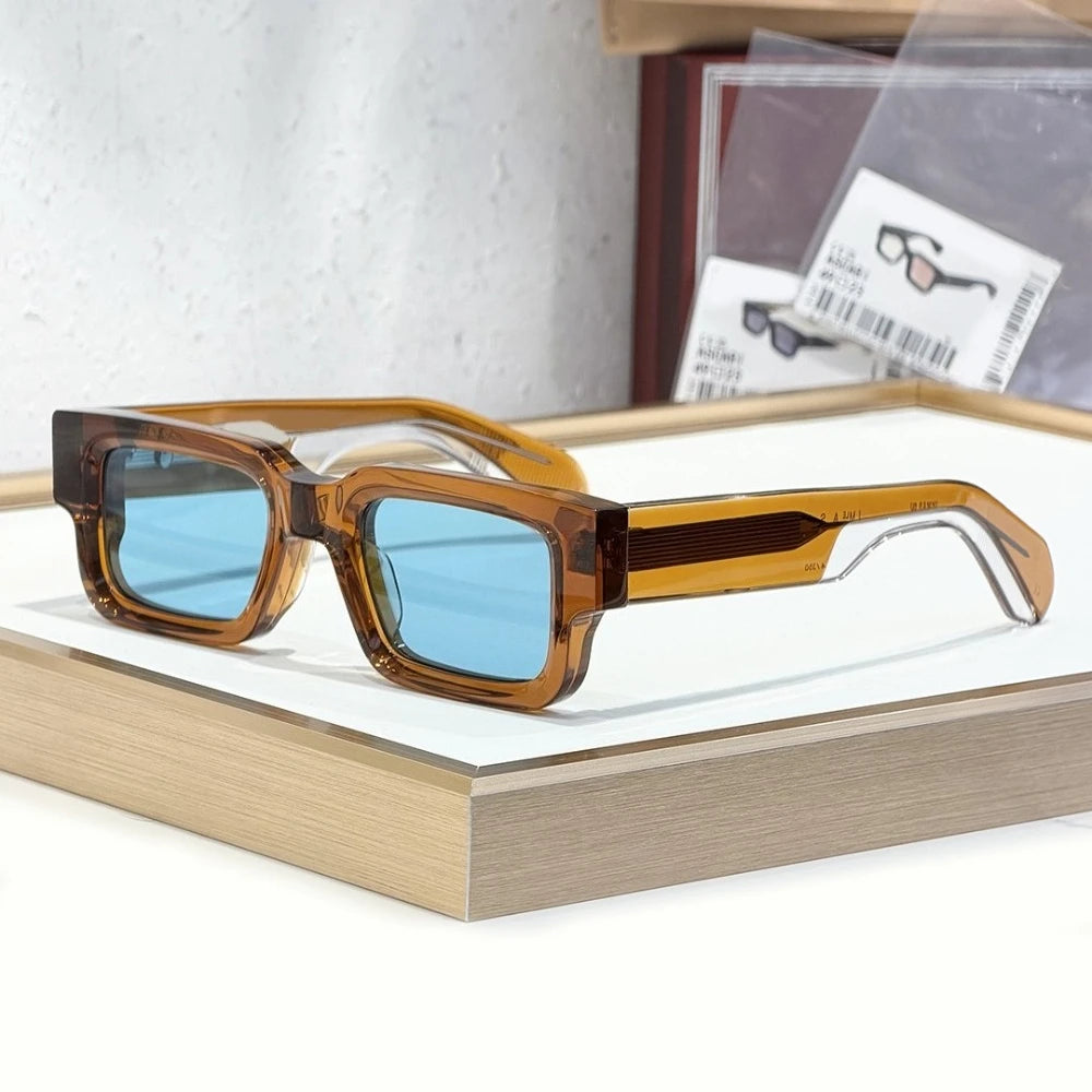 Sunglasses ASCARI Vintage Square Unisex Handcrafted Acetate UV400 Classic Retro Designer Eyewear
