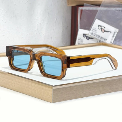 Sunglasses ASCARI Vintage Square Unisex Handcrafted Acetate UV400 Classic Retro Designer Eyewear