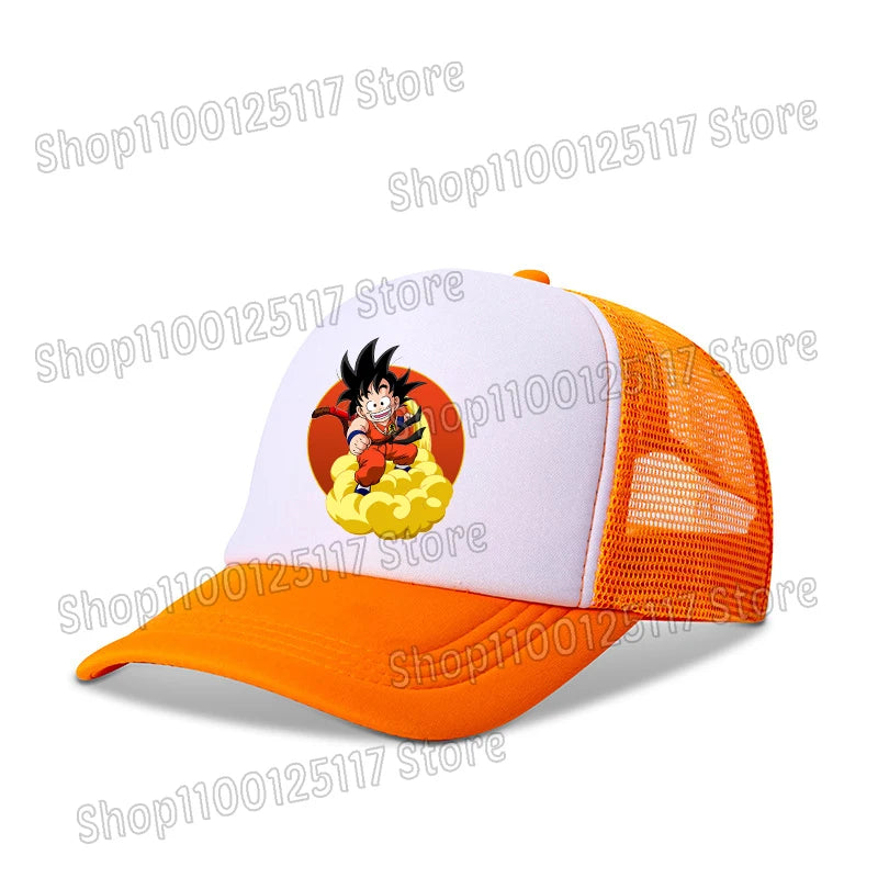 Dragons Ball Baseball Cap Anime Printed Caps Breathable Peaked Hat Cartoon Goku Summer Sports Snapback Mesh Sunhat Children Gift