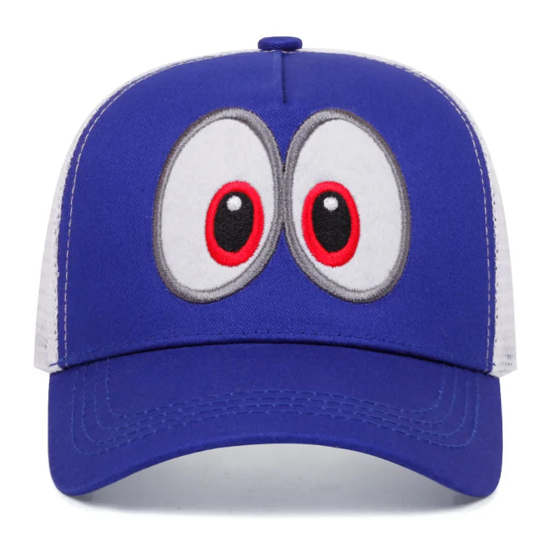Anime Game Super Luigi Brothers Cosplay Hat Funny Big Eyes Embroidered Baseball Cap Adjustable Duckbill Cap Sun Hat