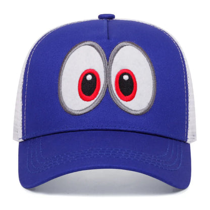 Anime Game Super Luigi Brothers Cosplay Hat Funny Big Eyes Embroidered Baseball Cap Adjustable Duckbill Cap Sun Hat