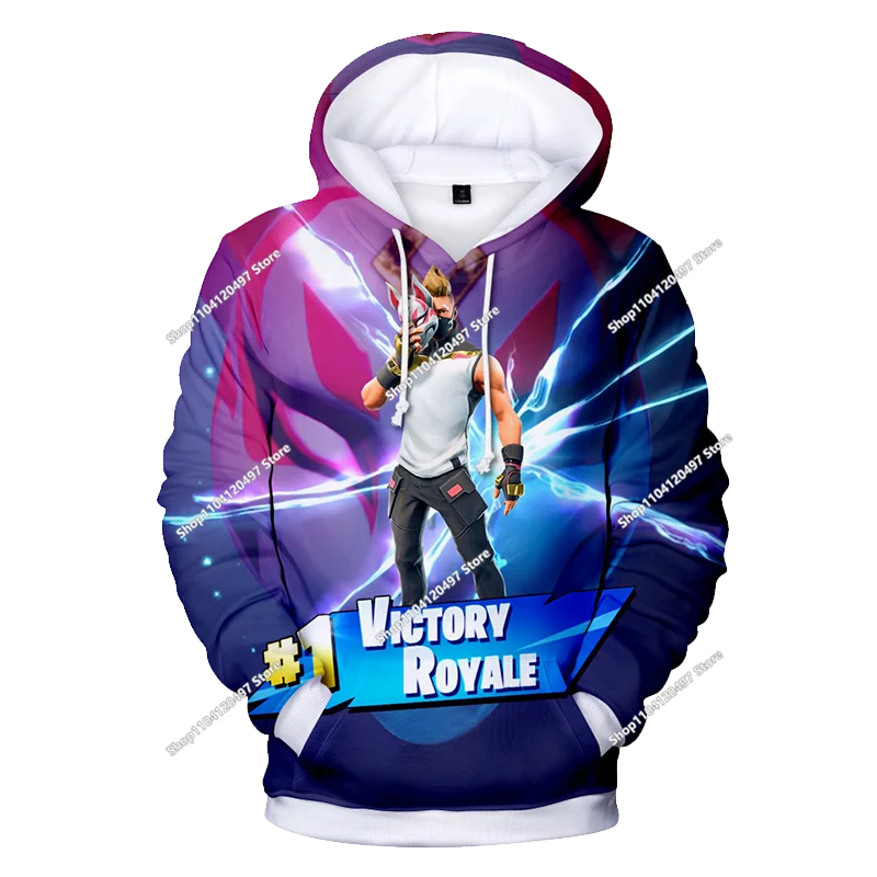 Felpa con cappuccio Fortnite Anime per bambini e uomo, streetwear hip-hop, sportswear casual, vestibilità ampia, moda outdoor