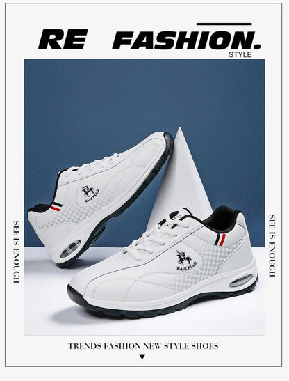 2026 New Men's Running Shoes Sporty Casual Travel Trendy Air-Cushioned White Sneakers Lightweight Shock-Absorbing Youth Footwear