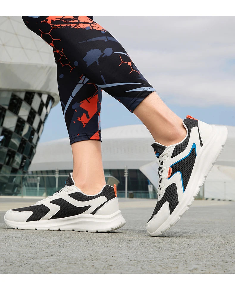 Zapatillas deportivas Xtep para hombre, de malla transpirable, para correr, para maratón de invierno, negras y blancas, zapatillas deportivas para hombre, 879119110110
