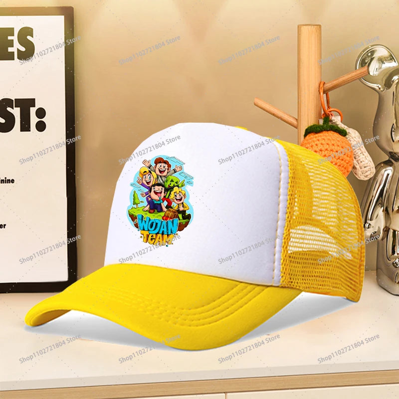 Wojan Teams Mesh Baseball Cap Cute Cartoon Summer Outdoor Sports Sun Hat Fashion Parent-child Activity Breathable Sunbonnet Gift