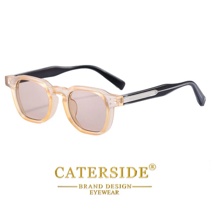 CATERSIDE New Vintage Men's Sunglasses High-Quality Square Sun Glasses Women's Outdoor Travel Beach Summer Fashion Glasses Uv400