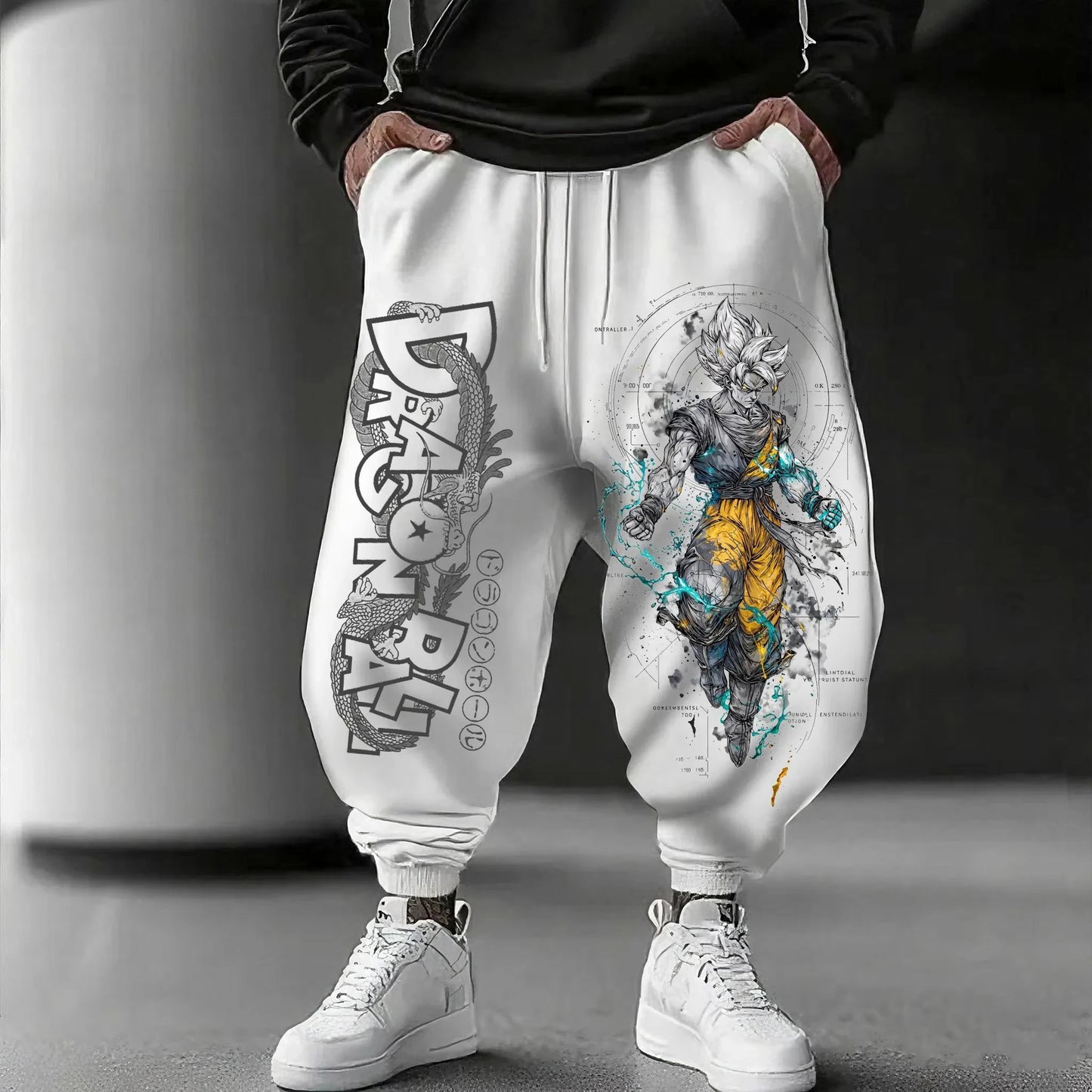 Pantalones deportivos Dragon Ball GOKU de animación japonesa 2025, estilo americano holgado de otoño, cálidos leggings de algodón para hombre y mujer