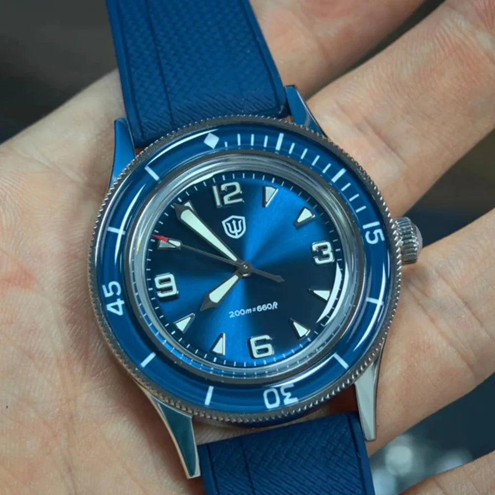 Watchdives WD50Q Vintage Watch VH31 Quartz Movement Bubble Sapphire BGW9 Luminous 30bar Waterproof Stainless Steel 38mm Watches