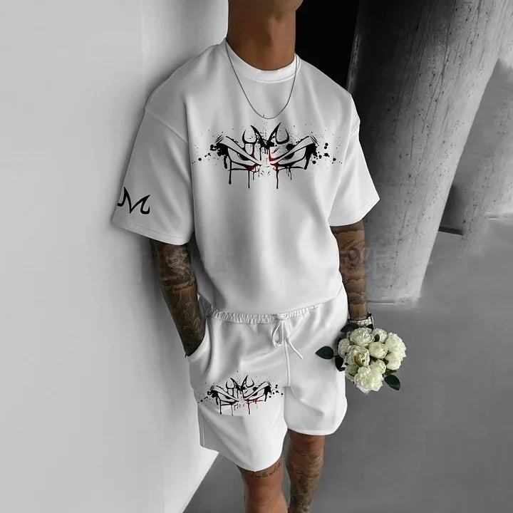 2026 Cartoon Dragon Ball T-shirt Children's Top T-shirt Shorts Two-piece Set Summer Boy T-shirt+shorts Beach Pants