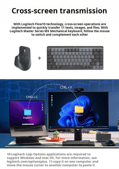 Logitech MX Master 3S Wireless Bluetooth Mouse, Ergonomic Business Office Mouse with 8K DPI, Rechargeable Multi-Device Wireless Mouse