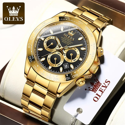 Montre pour homme OLEVS 6638 – Modèle classique de marque, montre-bracelet mécanique automatique de luxe, chronographe, étanche.