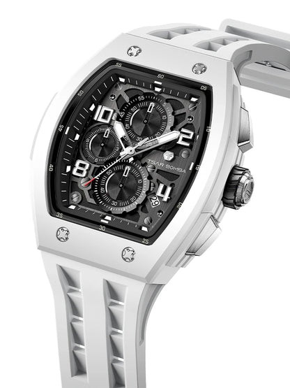 TSAR BOMBA Neue TB8204 Uhr für Herren, Japanisches Quarz-Chronographenwerk, 50M wasserdichte Armbanduhr, modische Sportuhr, luxuriöses Geschenk für Herren