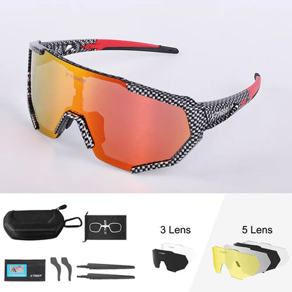 X-TIGER Cycling Glasses Polarized Glasses Bike Eyewear Sports Men's Photochromic Sunglasses MTB Road Bicycle Goggles 3/5 Lens