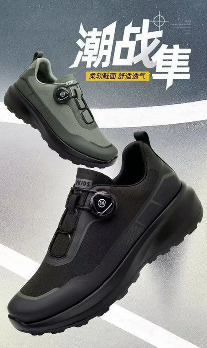 Original, neu, Herren, Sneaker mit drehbarem Knopf, Fahrsneaker, Plateau-Freizeit- und Wanderschuhe, Outdoor, strapazierfähige Lauf- und Sportschuhe, Plus-Größe