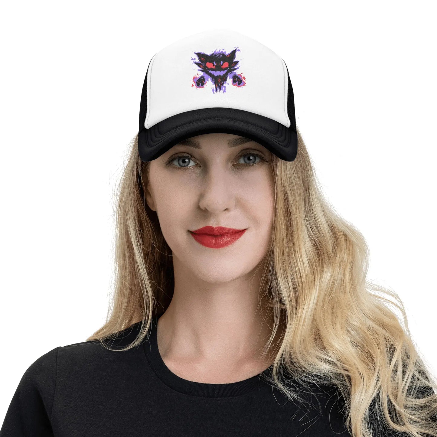 Haunter Gengar Trucker Hat Mesh Baseball Caps Snapback Caps Pokemon Pocket Anime Dad Hat Trucker Hat Adjustable Sport Cap Summer