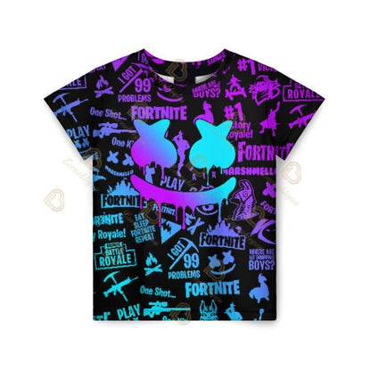 Tricou Fortnite pentru băieți, tricou de vară cu tematică anime și jocuri, tricou universal, tricou drăguț, tricou basic Battle Gamer, cu mânecă scurtă, pentru bărbați
