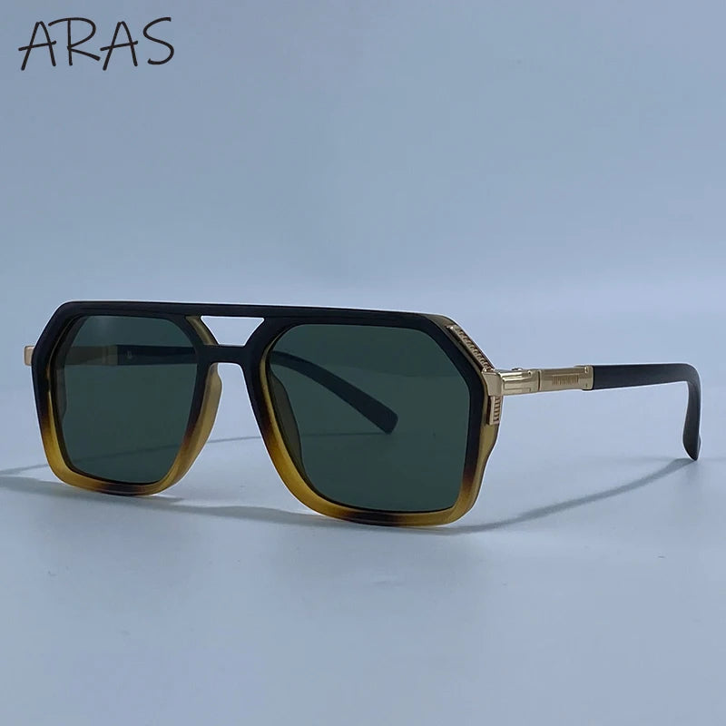 Vintage Steampunk Polarized Sunglasses Women Double Bridge Black 2026 Luxury Designer Driving Shades For Lady Fashion Eyewear
