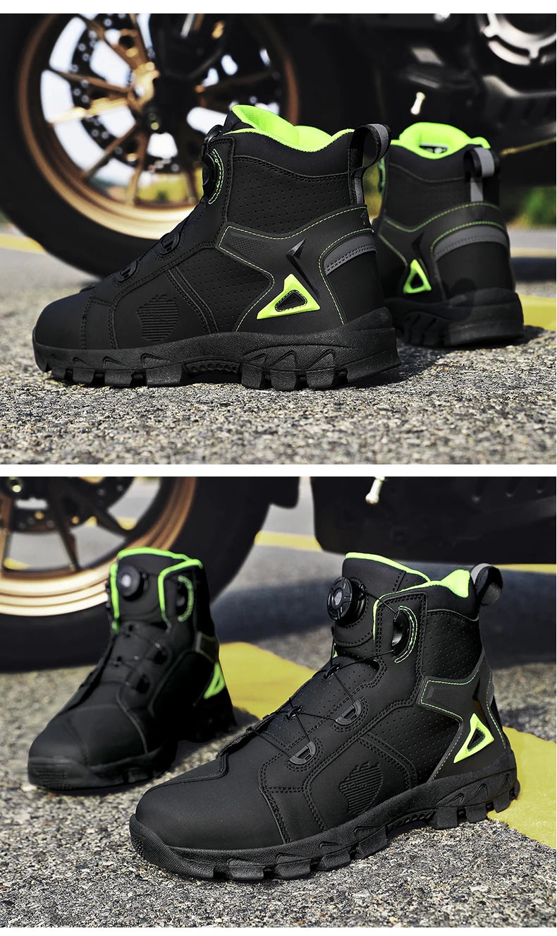 Bottes de moto professionnelles pour hommes, chaussures de course tout-terrain, équipement de moto urbaine, en cuir microfibre ultra-fin