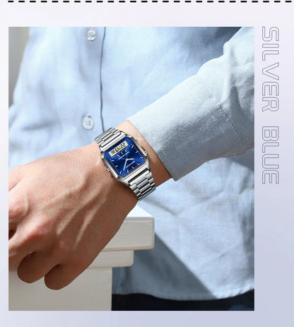 SANDA 747 Men’s & Women’s Luxury Digital Sports Watch  Stainless Steel, LED Dual Display & Waterproof