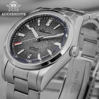 ADDIESDIVE New 2026 Luxury Men's Mechanic Quartz Analog Watch Super Luminous Steel Watch 10Bar Bubble Glass Personalized Watches