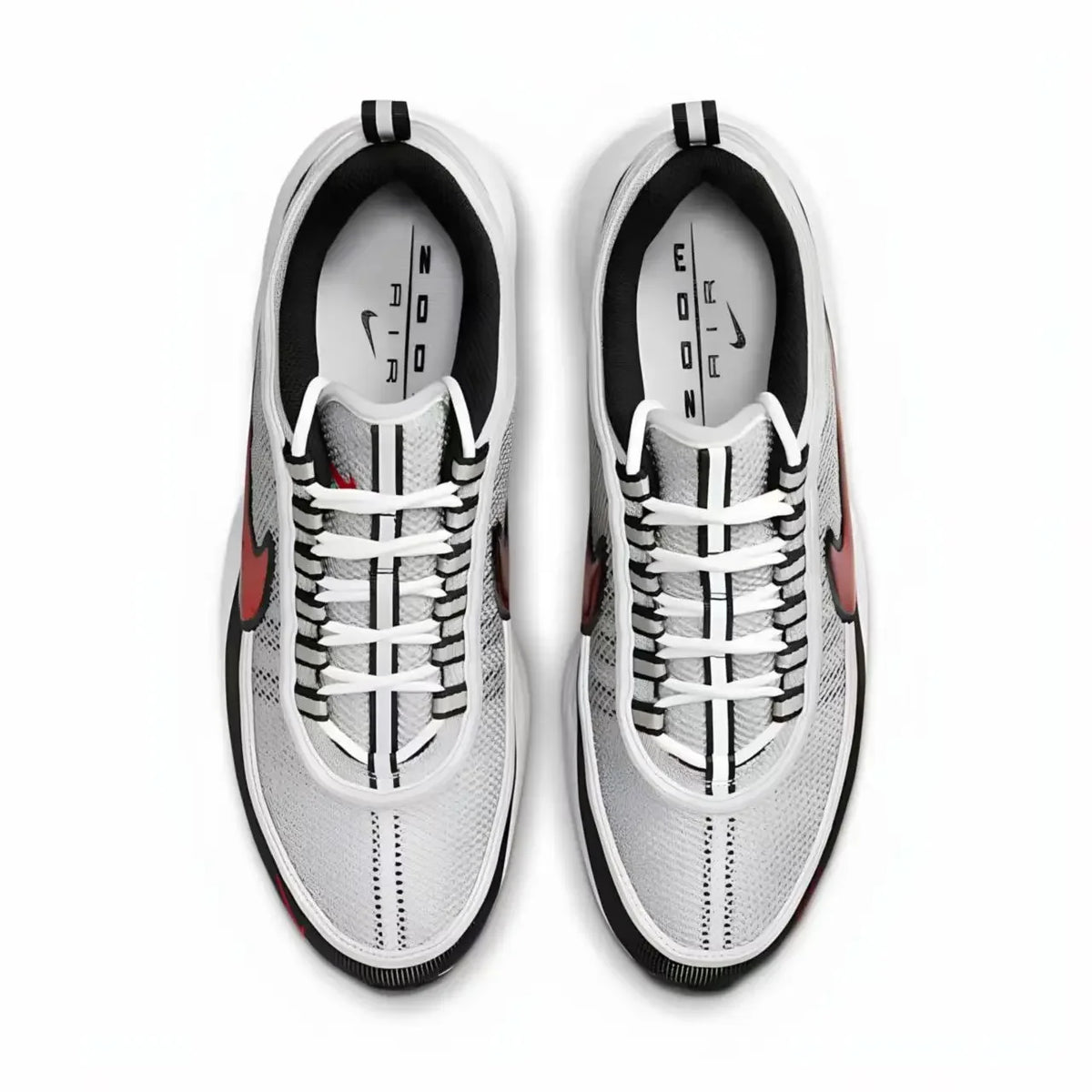 Chaussures de course Nike Zoom Spiridon, confortables, à tige basse, en mesh, pour les trajets quotidiens en ville, pour hommes, disponibles en gris, noir et rouge, modèle HF9117-001.