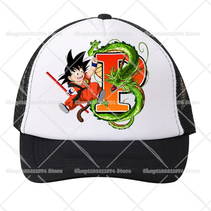 Dragons Ball Mesh Baseball Caps Cartoon Son Goku Letter Adult Kids Sports Hats Anime Summer Outdoor Sunshade Peaked Cap Gift New