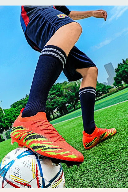 Botas de fútbol para hombre, deportivas, ultraligeras y antideslizantes, para exterior, tacos de adulto para partido, unisex, cómodas para césped, alta calidad