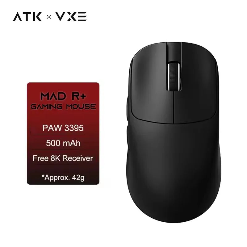 ATK VXE MAD R MAJOR Gaming Mouse Wireless 8K, PAW3950/3395 Sensor, Ultra-Lightweight Ergonomic Gaming Mouse, Dual-Mode RGB Gaming Mouse