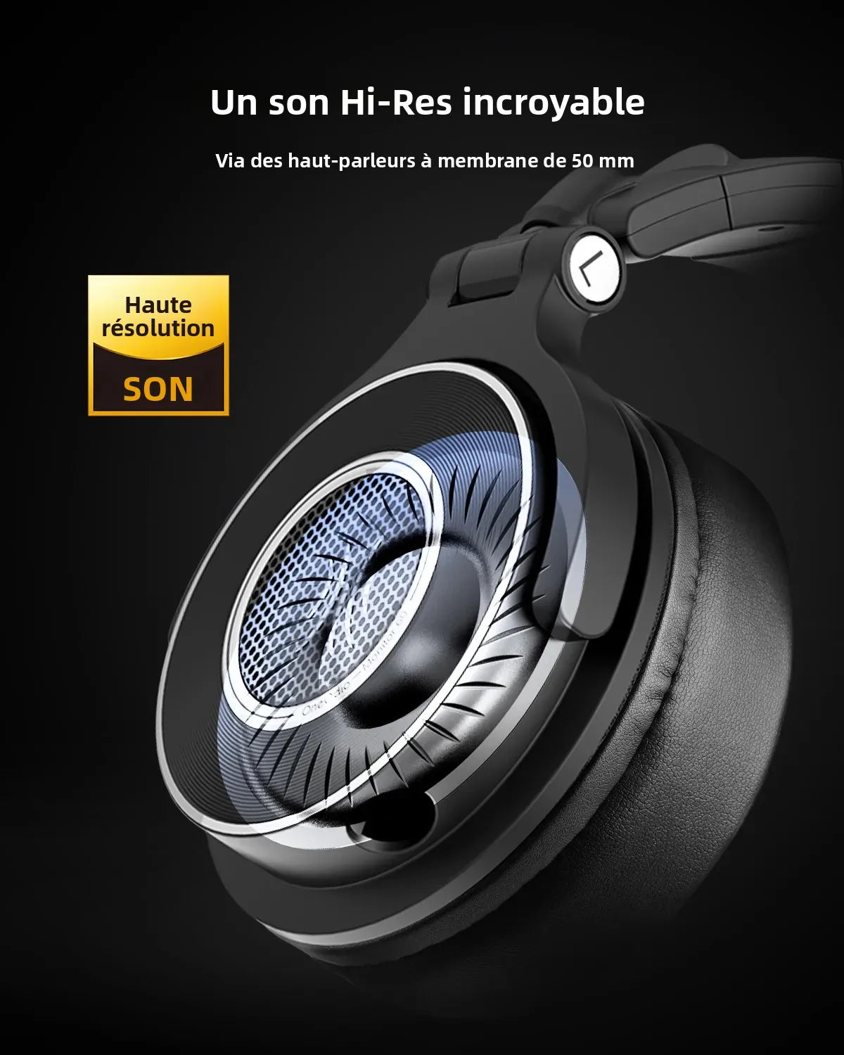 OneOdio Monitor 60 Wired HiFi Headphones Professional Studio DJ Headphones with 50mm Driver, Stereo Over Ear Headset, Detachable Cable & Microphone