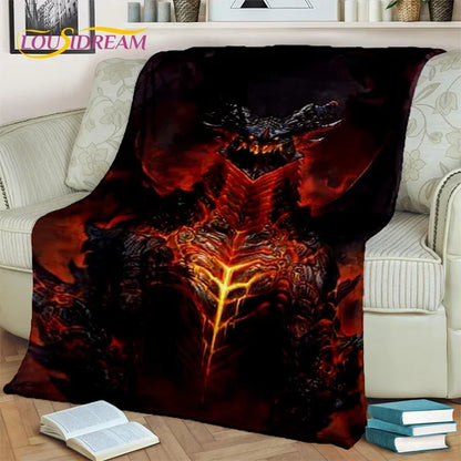 3D World of Warcraft Game WOW Lich King DH Blanket,Soft Throw Blanket for Home Bedroom Bed Sofa Picnic Travel Office Cover Kids