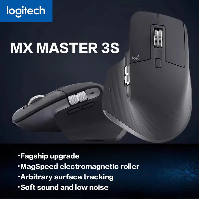 Logitech MX Master 3S Wireless Bluetooth Mouse, Ergonomic Business Office Mouse with 8K DPI, Rechargeable Multi-Device Wireless Mouse