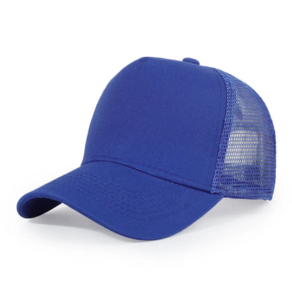 New 5 Pane Mesh Baseball Cap Adult Hip Hop Curved Snapback Hats Summer Sunshade Sun Hat Simple Trucker Cap Advertising