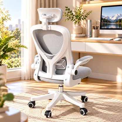 Chaise de bureau ergonomique, réglable en hauteur, pivotante, idéale pour un bureau, un ordinateur, un usage confortable pour les jeux, pour le bureau à domicile et pour les longues périodes d’assise.