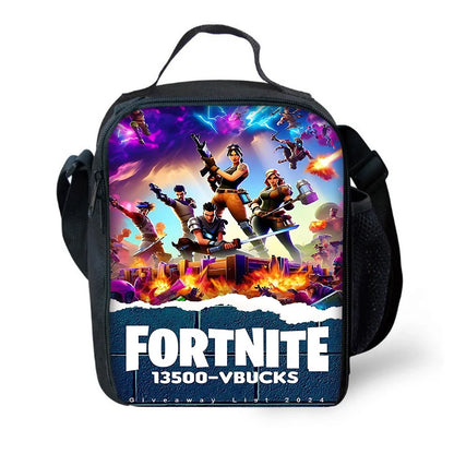 Trendiger Gaming-Schulrucksack für Kinder mit Lunchbags, Design-F-FortniteS Federmäppchen, Schultaschen für Jungen und Mädchen, ideales Geschenk