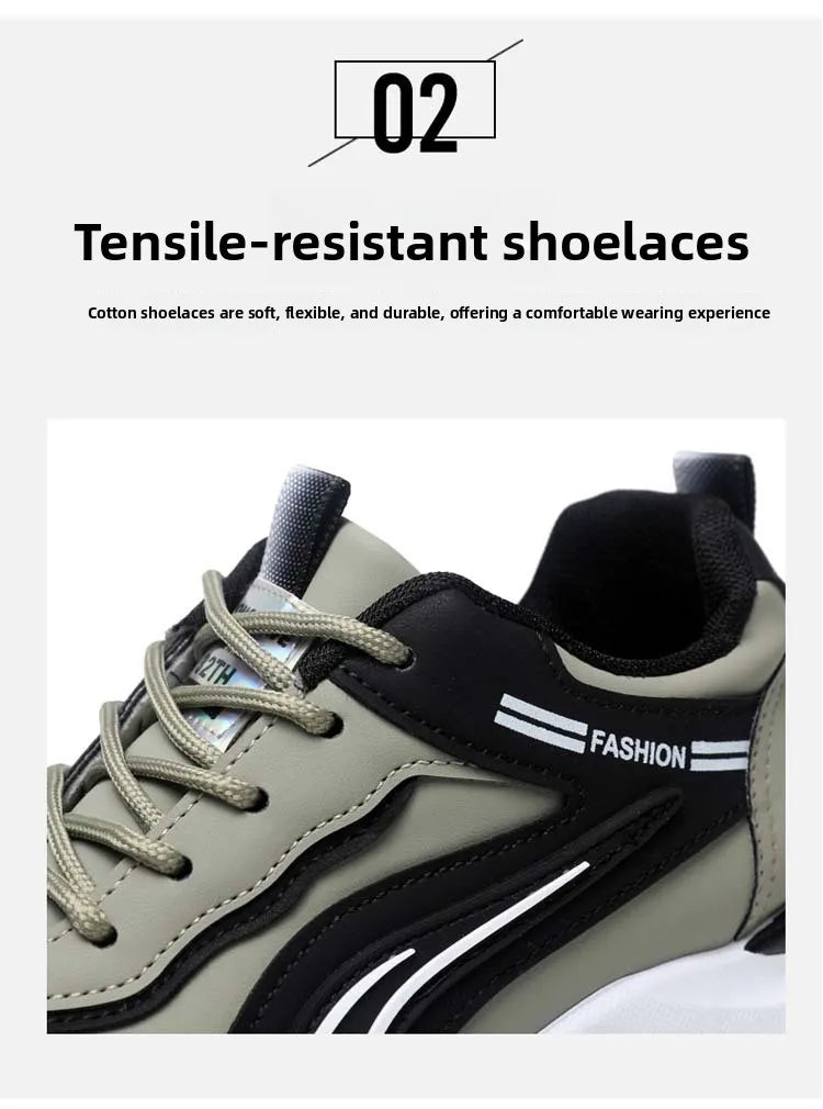 Pantofi sport casual pentru bărbați, stil coreean modern, cu șireturi, confortabili și respirabili, cu talpă groasă, pentru alergare